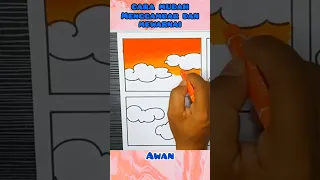 enggambar dan Mewarnai Awan Dengan Mudah #mewarnai #menggambar #crayon #spidolwarna #awan ##langit