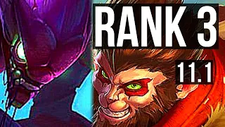 KHA'ZIX vs WUKONG (JUNGLE) | Rank 3, Rank 2 Kha, 17/1/6, Legendary | TR Challenger | v11.1