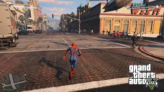 I brought the city together with Spiderman (GTA 5 Spiderman mod)