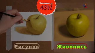 Подробный урок по акварели для начинающих. Как нарисовать яблоко?!