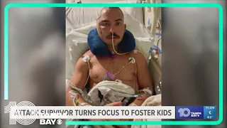 Gator attack survivor turns focus to foster kids