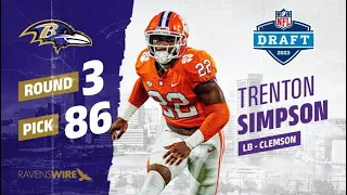 Baltimore Ravens Select ILB Trenton Simpson From Clemson University