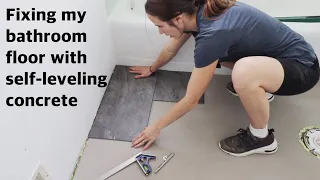 Using Self-Leveling Concrete to Fix a Bathroom Floor