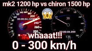 Omg VW MK2 1200 HP VS bugatti chiron 1500 HP what watch what happened!!! 0 -300km/h