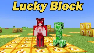 Survivre sur un monde plat avec des lucky blocks ! Minecraft 1