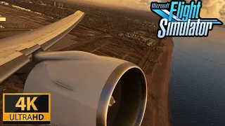 (4K) AWESOME GE90 Sunset Take-off from LAX | Microsoft Flight Simulator 2020 | ULTRA REALISM