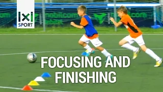 Football/ Soccer Drill for Kids - Focusing & Finishing