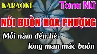 Nỗi Buồn Hoa Phượng Karaoke Tone Nữ ( D#m ) Karaoke Dễ Hát - Beat Mới