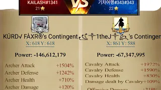 Clash of kings - kingdom conquest k1341 vs k343 💥