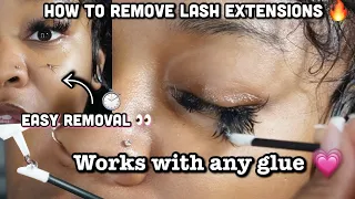 HOW TO SAFELY REMOVE LASH EXTENSIONS AT HOME *EASY REMOVAL * Tymarrahgi💗