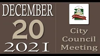 City of Fredericksburg, TX - Regular City Council Meeting - Monday, December 20, 2021