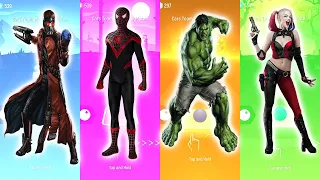 DC Marvel Tiles Hop, StarLord vs Miles Morales vs Hulk vs Harley Quinn