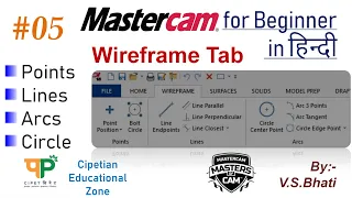 Mastercam Wireframe Tab || Points || Lines || Circle || Arcs ||  Mastercam complete tutorial