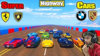 Powerful Super Cars🚀 Vs Extreme🔥Highway Drag Race GTA 5