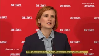 Pressekonferenz von Katja Kipping (Parteivorsitzende, Die Linke) zu aktuellen Themen am 18.05.20