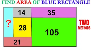 Can you solve the Logic Puzzle? | Calculate the Blue Rectangle area | (Two Methods) | #math  #maths