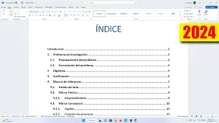 ✅ Como hacer un índice automático para tesis, monográficas y proyectos en word 2023