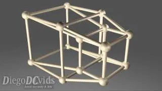 Hypercube Tesseract animation (8-cell) Hipercubo Tesserato