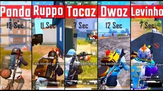 Tacaz vs Panda  vs Levinho vs Sevou vs Ruppo vs Dwoz | Quickest kill in Pubg mobile 2021|Pubg mobile