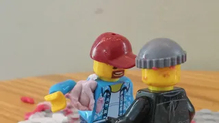 rainy and dark ally fight.a lego stop motion animation