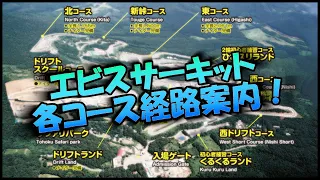 エビスサーキット内の各コースへのルート案内！Route to each course of EBISU CIRCUIT.