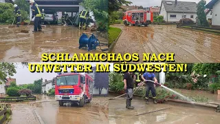 [Schlammchaos nach Unwetter im Kraichtal] - Wenn der Acker ins Dorf wandert - | Feuerwehr im Einsatz