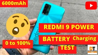 Redmi 9 Power Charging Test with In-box charger (0 to 100%) || Dashmesh tech