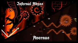 Geometry Dash - Infernal Abyss x Avernus | MONTAGE #11 | SONG - F - 777 - Dark Dragon Fire
