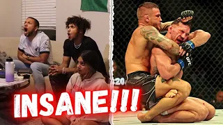HILARIOUS Reaction to Dustin Poirier and Michael Chandler's INSANE WAR at UFC 281 | Throwback fight