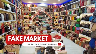 FAKE market Turkey 🇹🇷  AVSALLAR Grand Bazaar 2023 - Replica shop #fakemarket #replica #türkiye