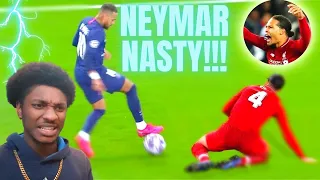 NBA Fan Reacts To Neymar Jr Epic Moments That DESTROYED Famous Players!!!