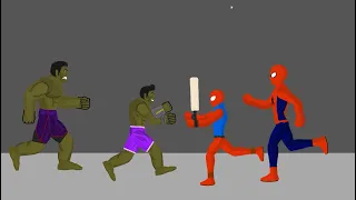 Hulk vs SpiderMan Fighting for Cricket Bat Funny Animation - Drawing Cartoons 2 - Raza Animations