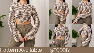 How to Crochet Cropped Sweater | Pattern & Tutorial DIY