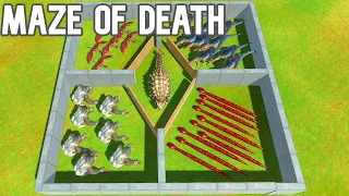 MAZE OF DEATH VS ALL UNITS - animal revolt battle simulator maze - animal revolt maze - strategymoon