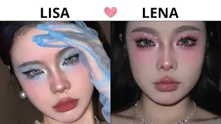 LISA OR LENA [BLUE VS PINK] #lisaandlena