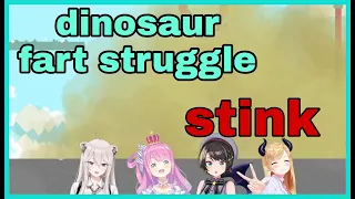 Subaru Choco Botan luna : Dinosaur Fart Struggle | Heave Ho [Hololive/Eng Sub]
