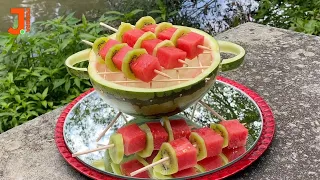 How to serve WATERMELON CREATIVELY |  Summer Party Fruits by J. Pereira Art Carving