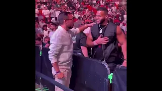 Dolphins HC Mike McDaniel and Aaron Donald together at #UFC287