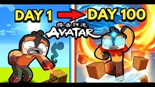 I Survived 100 Days in Minecraft as the Avatar... Here's What Happened! Part 1