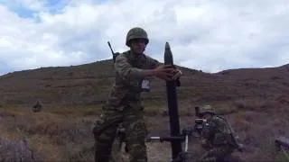 Hellenic Army mortar 81mm E44 firing.