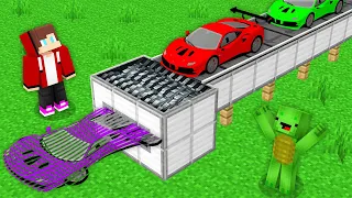 Mikey and JJ SHRED Super Cars in Minecraft (Maizen)