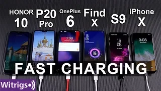 FAST CHARGING TEST | OPPO Find X Super VOOC vs OnePlus 6 vs iPhone X vsS9 vs P20 Pro vs Honor 10