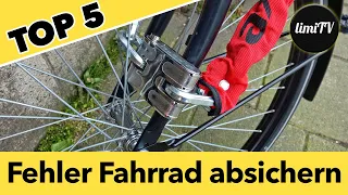TOP 5 Fehler beim (E-Bike) Fahrrad sichern: Diebstahlschutz im Test! So gehts richtig.