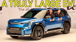 NEW DETAILS! -- Is the 2024 Kia EV9 the Best *3-Row* Electric SUV?? (Hand-On)