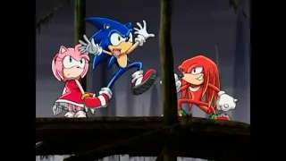 Sonic X Deleted Scene: Knuckles Scare Sonic By Stomping On The Bridge