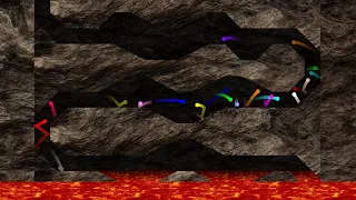 Escape from the Lava - Survival Marble Race in Algodoo