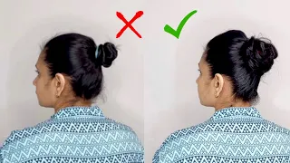 Try messy look for thin or medium hair|Perfect messy bun hairstyle for thin hair|  #hair #hairstyles
