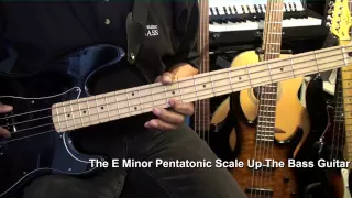 How To Play The E MINOR PENTATONIC SCALE On Bass Guitar Tutorial Lesson @EricBlackmonGuitar