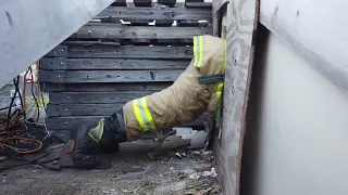 Recruit Firefighter Loses Boot during Search and Rescue Training Fail