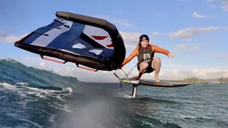 Amazing sunset wing session with Kane De Wilde (kdmaui)